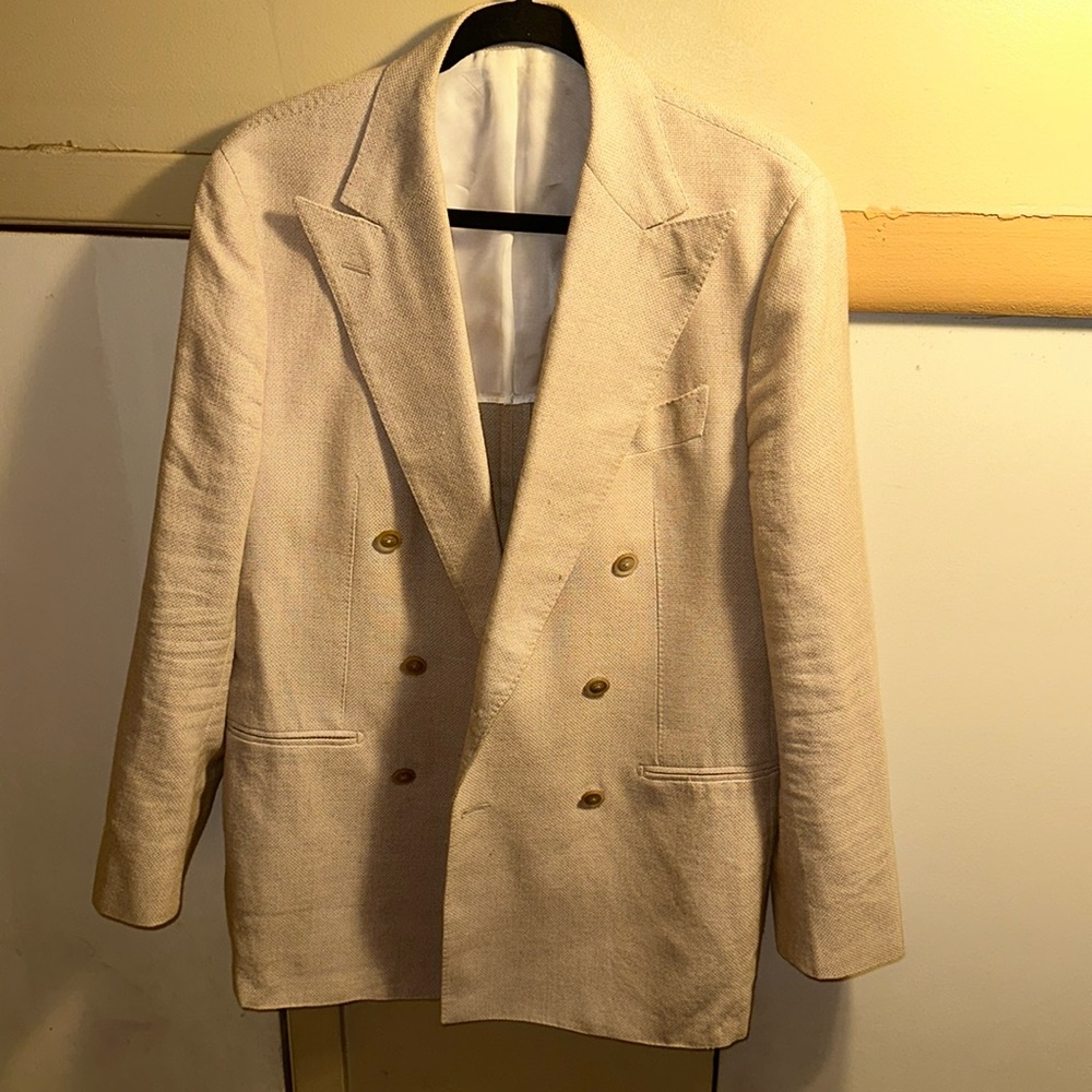 Wool Silk Linen Cashmere Db Blazer - image 2